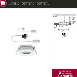 Spot encastrable Paulmann Nova pour salle de bains avec ampoule halogène GU10 et GU5.3, 35W, IP65, blanc mat