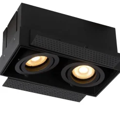 Spot encastrable TRIMLESS en aluminium avec 2xGU10 - Noir - Lucide