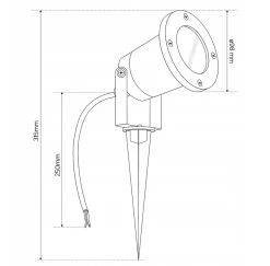 Spot Extérieur avec Piquet GU10 HORTUS Noir+GU10 5,5W 4000K 500lm neutre Étanche IP65 Lampe de Jardin à Piquer Projecteur Piquet