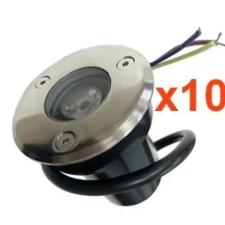 Spot Extérieur Encastrable LED IP65 220V Sol 3W 45 degrés (Pack de 10) - Blanc Neutre 4000K - 5500K - SILAMP