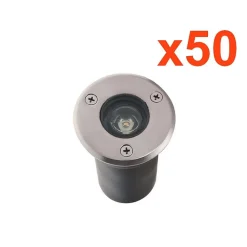 Spot Extérieur Encastrable LED IP65 220V Sol 3W 45 degrés (Pack de 50) - Blanc Neutre 4000K - 5500K - SILAMP