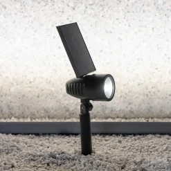 Spot extérieur LED à énergie solaire IP44 1 W 120lm blanc froid H.44,8 x l.24,5cm noir