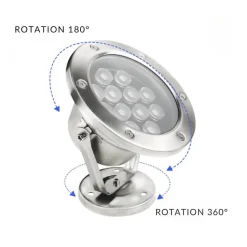 Spot Extérieur Orientable 12W IP68 DC24V - Blanc Neutre 4000K - 5500K - SILAMP