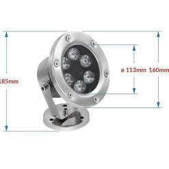 Spot Extérieur Orientable 12W IP68 DC24V - Blanc Neutre 4000K - 5500K - SILAMP