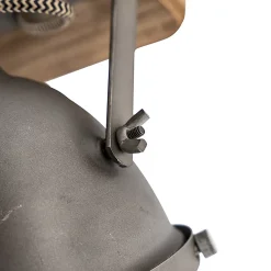 Spot industriel en acier avec fixation en bois et inclinable 2 lumières - Emado