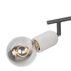 Spot industriel noir avec béton 2 lumières - Pedra