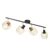 Spot industriel noir avec or 4 lumières - Bliss Mesh
