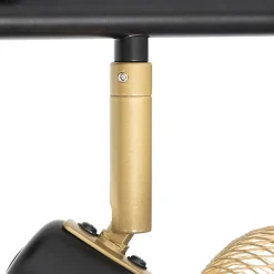 Spot industriel noir avec or 4 lumières - Bliss Mesh