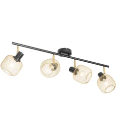 Spot industriel noir avec or 4 lumières - Bliss Mesh