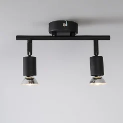 Spot industriel noir inclinable 2 lumières - Jeany