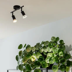 Spot industriel noir inclinable 2 lumières - Jeany