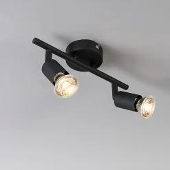 Spot industriel noir inclinable 2 lumières - Jeany