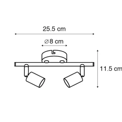 Spot industriel noir inclinable 2 lumières - Jeany