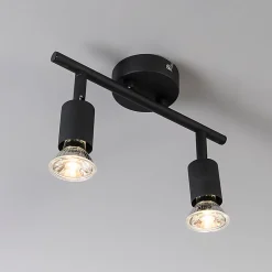 Spot industriel noir inclinable 2 lumières - Jeany