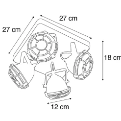 Spot intelligent marron rouille avec bois avec 4 WiFi GU10 - Gina