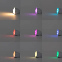 Spot intelligent marron rouille avec bois avec 4 WiFi GU10 - Gina