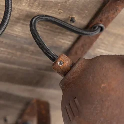 Spot intelligent marron rouille avec bois avec 4 WiFi GU10 - Gina