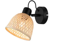 Spot intérieur noir et aspect fibre naturelle E14 220 - 240 V GoodHome Calume