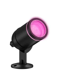 Spot LED à piquer connecté Smart noir RGBW IP54 4,4W 380lm Calex