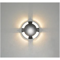 Spot LED Balise Rond 1W 4000K IP67 4 Diffuseurs Aluminium