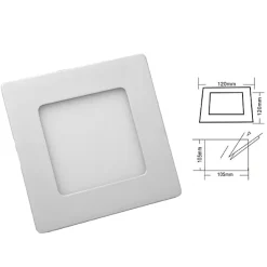 Spot Led Carré Encastrable Extra Plat 6w Blanc Neutre 4000k encastrement 105 x 105
