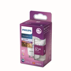 Spot LED dimmable GU10 680lm 6.2W IP20 blanc froid Philips