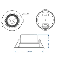 Spot LED Downlight CCT Rond Orientable 9W Rond Coupe 90mm