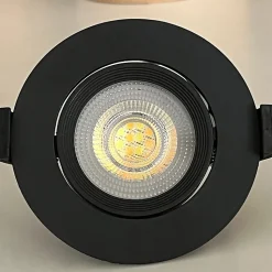 Spot LED Downlight CCT Rond Orientable 7W Noir Coupe 70mm