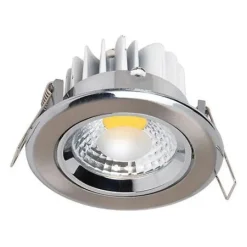 Spot LED downlight rond Mat chrome 5W (Eq. 50W) Diam 90mm