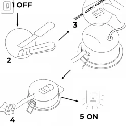 Spot LED encastré rond 5W, IP44, température de couleur réglable, blanc.