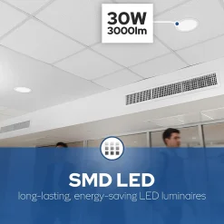 Spot LED Encastré 30W 3000 lm IP20 3CCT 3000K/4000K/6500K rond noir downlight LED encastrable ALEXIS HOROZ