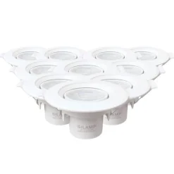 Spot LED Encastrable - SILUMEN - Rond Blanc 8W - Blanc Chaud 2300K - 640 Lumens - IP40