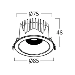 Spot LED Encastrable Braytron Blanc 20W 3en1 IP20