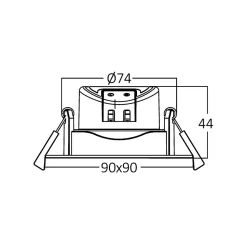 Spot LED encastrable carré blanc 5W IP20 3000K