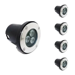 Spot LED Encastrable Extérieur IP65 220V Sol 3W 80 degrés (Lot de 5) - Blanc Froid 6000K - 8000K - SILAMP