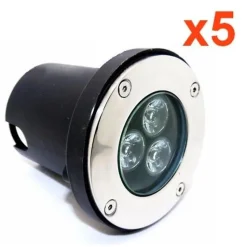 Spot LED Encastrable Extérieur IP65 220V Sol 3W 80 degrés (Lot de 5) - Blanc Froid 6000K - 8000K - SILAMP