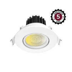 Spot LED Encastrable Inclinable - 8W - CCT 2700/3000/4000K - IP65 - Dimmable - Blanc