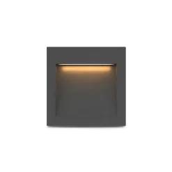 Spot LED encastrable mural - 90x90mm - 3W - 3000K - Aluminium/Verre