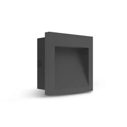 Spot LED encastrable mural - 90x90mm - 3W - 3000K - Aluminium/Verre