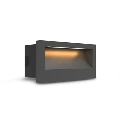 Spot LED encastrable mural - 140x70mm - 3W - 3000K - Alu & Verre