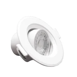 Spot LED Encastrable Orientable Rond Blanc 8W (Pack de 10) - Blanc Froid 6000K - 8000K - SILAMP