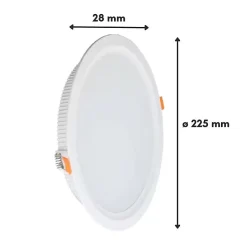Spot LED Encastrable Plat Étanche 30W BLANC Transformateur Intégré (Pack de 10) - Blanc Chaud 2300K - 3500K - SILAMP