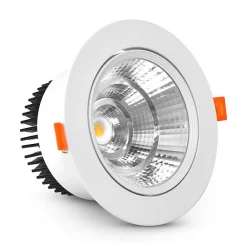 Spot LED Encastrable Rond - 12W 4000K - Blanc - 138mm - Orientable