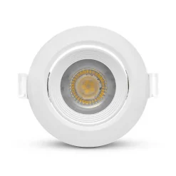 Spot LED Encastrable Rond - 7W - 4000K - Blanc - 90mm - Orientable