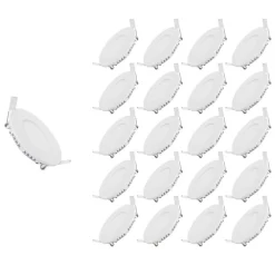 Spot LED Encastrable Rond BLANC 12W (Pack de 20) - Blanc Froid 6000K - 8000K - SILAMP