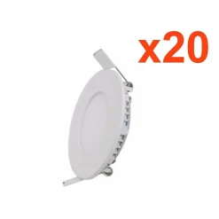Spot LED Encastrable Rond BLANC 12W (Pack de 20) - Blanc Froid 6000K - 8000K - SILAMP