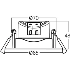 Spot LED encastrable étanche 3en1 rond noir 7W IP54