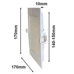 Spot LED Extra Plat Carré 12W Blanc - Blanc Chaud 2300K - 3500K - SILAMP