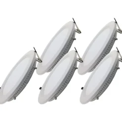 Spot LED Extra Plat Rond 24W Blanc (Pack de 5) - Blanc Chaud 2300K - 3500K - SILAMP