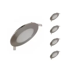 Spot LED Extra Plat Rond ALU 6W (Pack de 5) - Blanc Chaud 2300K - 3500K - SILAMP